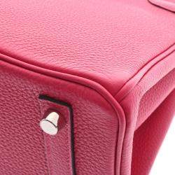 Hermes Pink Togo Leather Palladium Finish Birkin 25 Bag