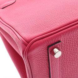 Hermes Pink Togo Leather Palladium Finish Birkin 25 Bag