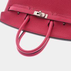 Hermes Pink Togo Leather Palladium Finish Birkin 25 Bag