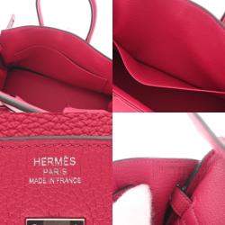 Hermes Pink Togo Leather Palladium Finish Birkin 25 Bag