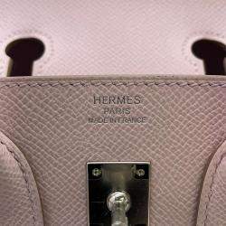 Pre Owned Hermes Pink Epsom Leather Palladium Hardware Birkin Sellier 25 Bag 
