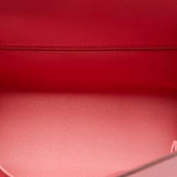 Pre Owned Hermès Rose Azalee Epsom Leather Gold Finish Kelly Sellier 28 Bag