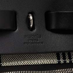 Hermes Black/Ecro H Vibration Toile Canvas and Vache Hunter Leather Herbag Zip Backpack