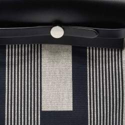Hermes Black/Ecro H Vibration Toile Canvas and Vache Hunter Leather Herbag Zip Backpack