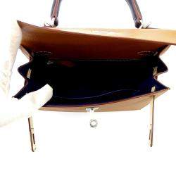 Pre Owned Hermes Tricolor Epsom Leather Palladium Hardware Kelly Sellier 25 Bag 