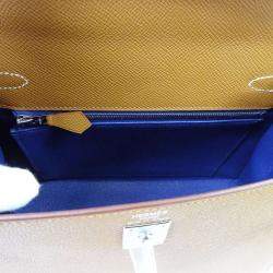 Pre Owned Hermes Tricolor Epsom Leather Palladium Hardware Kelly Sellier 25 Bag 