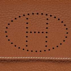 Pre Owned Hermes Gold Togo Leather Mises Et Relances Playing Cards Holder