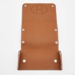 Pre Owned Hermes Gold Togo Leather Mises Et Relances Playing Cards Holder