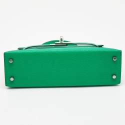 Pre Owned Hermès Menthe Chevre Leather Palladium Finish Mini Kelly II Sellier 20 Bag