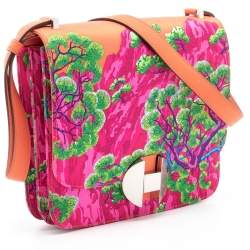 Hermes Capucine Sieste Au Paradis Silk and Swift Leather Limited Edition Palladium Finish 2002 - 20 Bag
