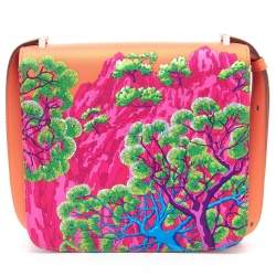 Hermes Capucine Sieste Au Paradis Silk and Swift Leather Limited Edition Palladium Finish 2002 - 20 Bag