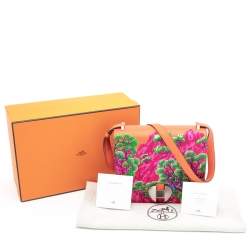 Hermes Capucine Sieste Au Paradis Silk and Swift Leather Limited Edition Palladium Finish 2002 - 20 Bag