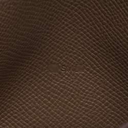 Hermes Taupe  Epsom Leather Palladium Finish Bearn Wallet