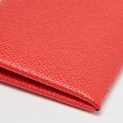 Hermes Rouge Casaque Epsom Leather Calvi Card Holder