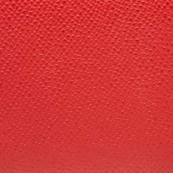 Hermes Rouge Casaque Epsom Leather Calvi Card Holder