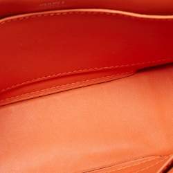 Hermès Orange Chèvre Mysore Leather Palladium Finish Geta Sangle Bag