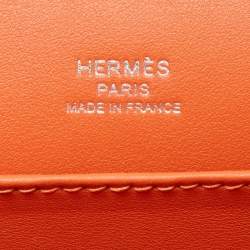 Hermès Orange Chèvre Mysore Leather Palladium Finish Geta Sangle Bag