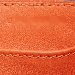 Hermès Orange Chèvre Mysore Leather Palladium Finish Geta Sangle Bag