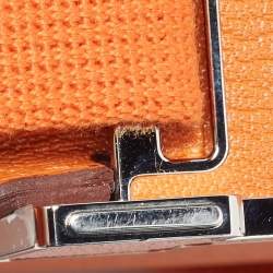 Hermès Orange Chèvre Mysore Leather Palladium Finish Geta Sangle Bag