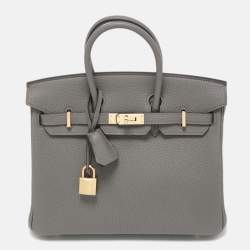 Hermès Etain Togo Leather Gold Finish Birkin 25 Bag Hermes