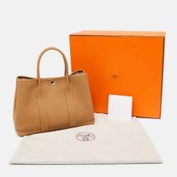 Pre Owned Hermès Biscuit Negonda Leather Garden Party 30 Bag