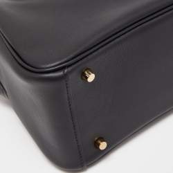 Pre Owned Hermes Black Swift Leather and Matt Alligator Gold Finish Lindy 20 Bag