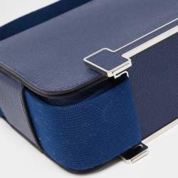 Pre Owned Hermes Deep Blue Chevre Leather Geta Bag