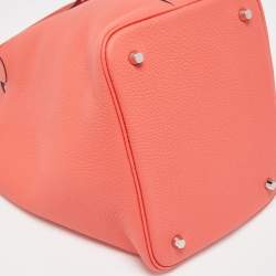 Pre Owned Hermès Rose Texas Taurillon Clemence Leather Picotin Lock 22 Bag
