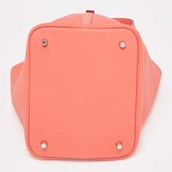Pre Owned Hermès Rose Texas Taurillon Clemence Leather Picotin Lock 22 Bag