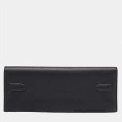Hermes Noir Swift Leather Birkin Shadow Clutch