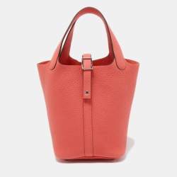 Hermes Agate Taurillon Clemence Leather Picotin Lock 22 Bag