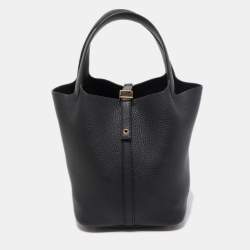 Hermès Hermès Picotin Lock 18 Taurillon Clemence Leather Bucket Bag-Trench  Silver Hardware (Bucket Bags)