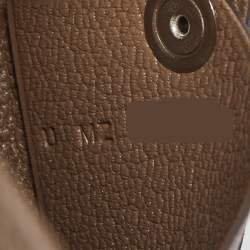 Pre Owned Hermès Etoupe Chevre Mysore Leather Calvi Card Holder