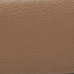 Pre Owned Hermès Etoupe Chevre Mysore Leather Calvi Card Holder