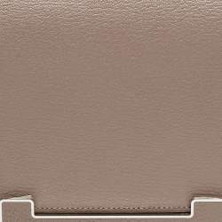 Pre Owned Hermès Etoupe Chèvre Mysore Leather Palladium Finish Geta Sangle Bag
