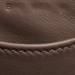 Pre Owned Hermès Etoupe Chèvre Mysore Leather Palladium Finish Geta Sangle Bag