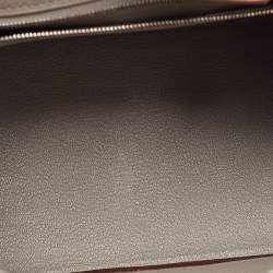 Pre Owned Hermes Gold/Gris Tourterelle Taurillon Novillo Leather Palladium Finish Birkin 25 Bag