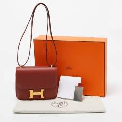 Hermès Cuivre Epsom Leather Gold Finish Constance III Mini Bag