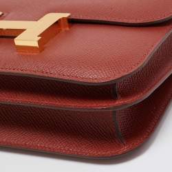Hermès Cuivre Epsom Leather Gold Finish Constance III Mini Bag