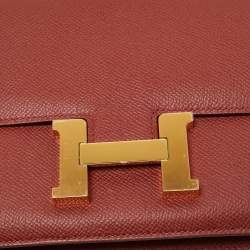 Hermès Cuivre Epsom Leather Gold Finish Constance III Mini Bag