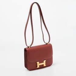 Hermès Cuivre Epsom Leather Gold Finish Constance III Mini Bag