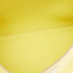 Pre Owned Hermès Lime Evercolor Leather Palladium Finish Kelly Retourne 32 Bag