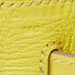 Pre Owned Hermès Lime Evercolor Leather Palladium Finish Kelly Retourne 32 Bag