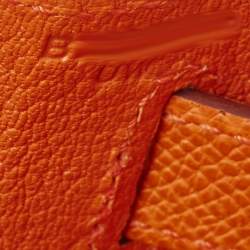 مملوكة مسبقًا Hermes Orange Epsom Leather Palladium Finish Kelly Sellier 28 Bag