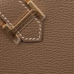 Pre Owned Hermès  Etoupe Epsom Leather Bearn Compact Wallet