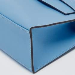 Hermes Bleu Du Nord Swift Leather Gold Finish Kelly Pochette