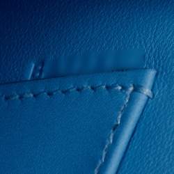 Hermes Bleu Du Nord Swift Leather Gold Finish Kelly Pochette