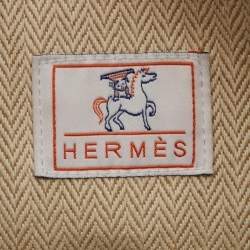 Pre Owned Hermes Natural/Biscuit Toile H Canvas Large Bride-a-Brac Case Pouch