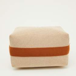 Pre Owned Hermes Natural/Biscuit Toile H Canvas Large Bride-a-Brac Case Pouch