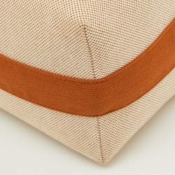 Pre Owned Hermes Natural/Biscuit Toile H Canvas Large Bride-a-Brac Case Pouch